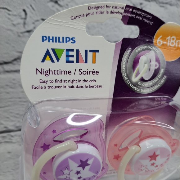 PHILIPS AVENT NIGHTTIME PACIFIERS 'STARZY' GLOW-IN-DARK SOOTHING COMFORT - Picture 7 of 15